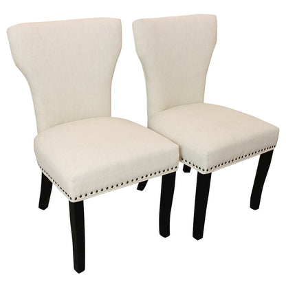 Jenna 48" Dining Table 2 Sets of Jill Side Chairs in Natural Linen Fabric