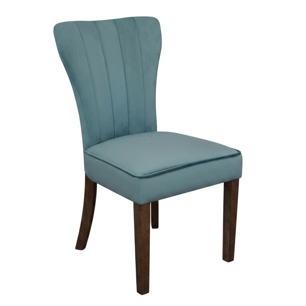 Velvet Upholstered Solid Wood Accent and Dining Side Chair for Dining Room, Teal