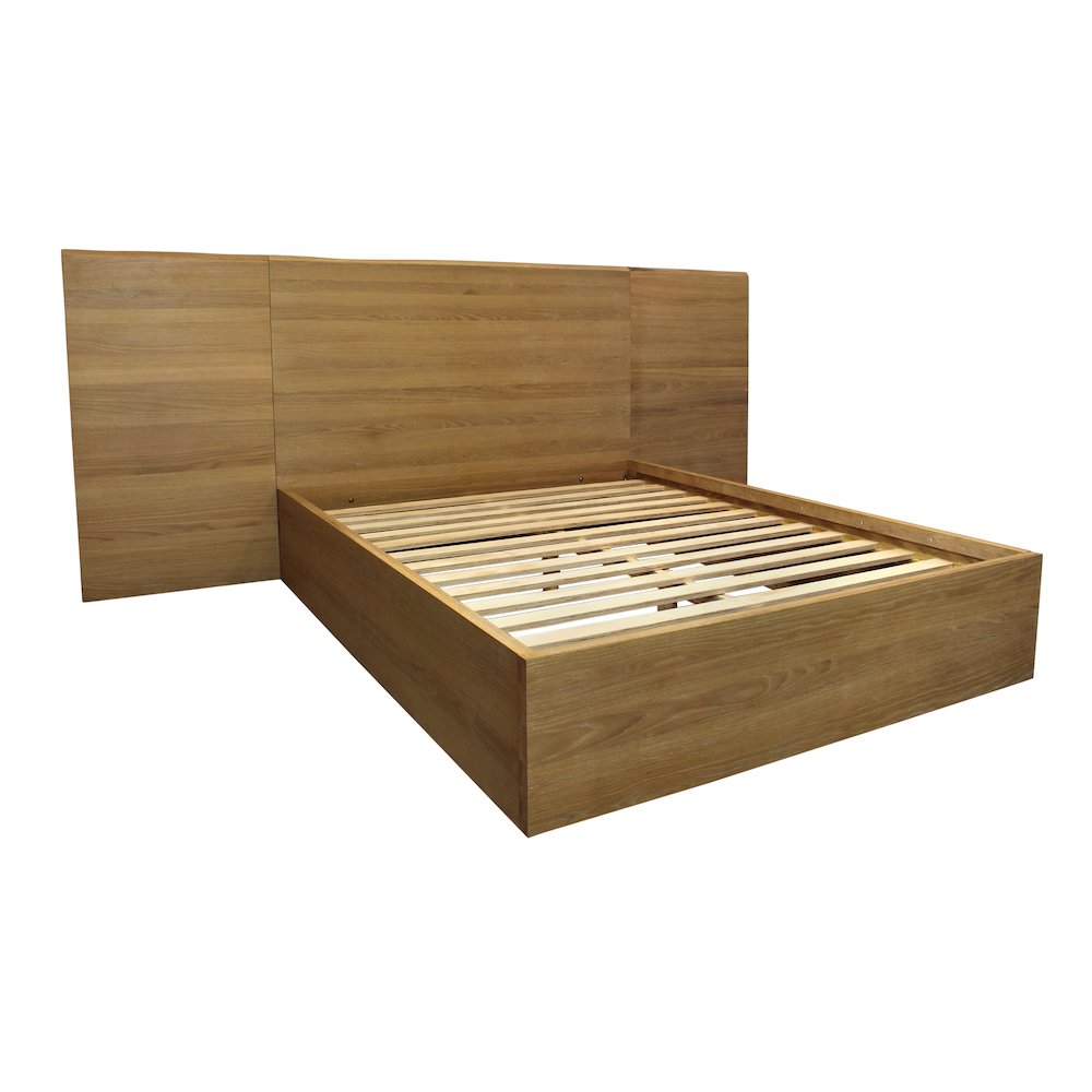 Sarasota Queen Bed with Wings in Natural Oak