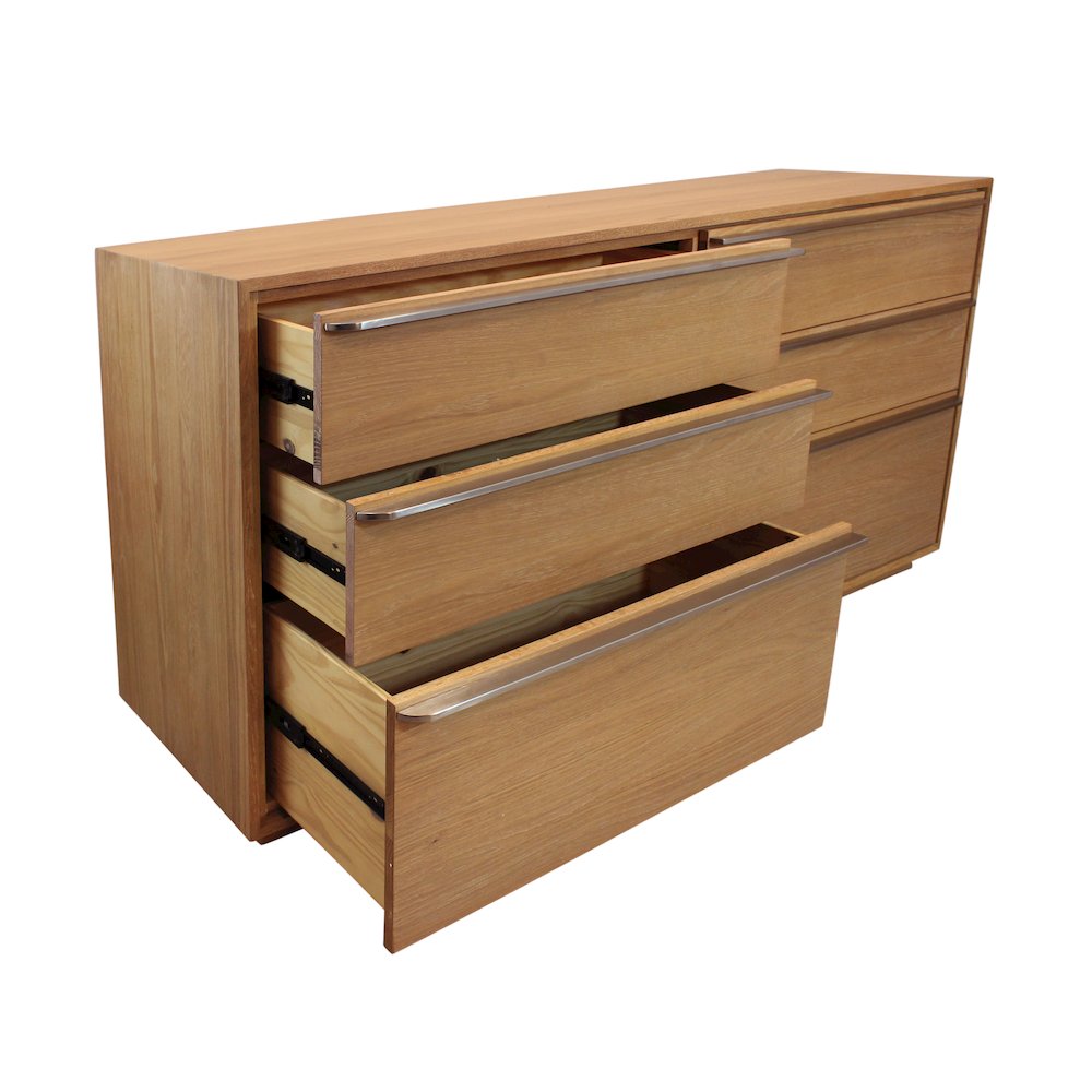 Sarasota 6 Drawer Large Dresser in Natural Oak