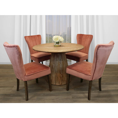 Jaden 42" Dining Table with 2 sets of Cleo Blush Chairs