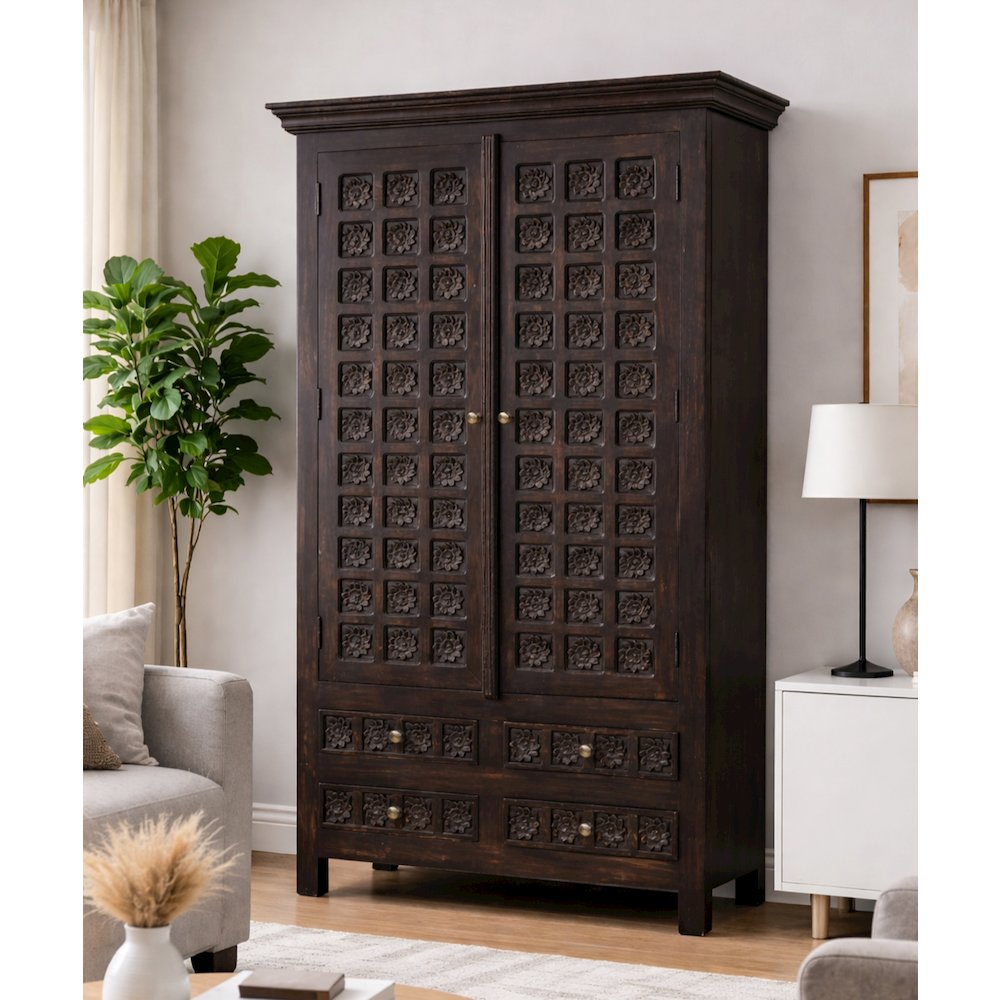 Anisa Tall Cabinet - Antique Brown