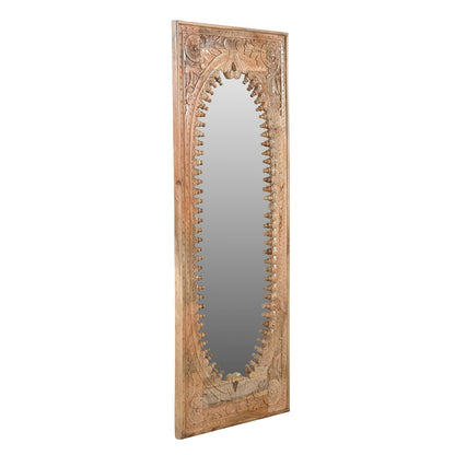 Kiara Mirror in Natural Finished Handcarved Solid Wood