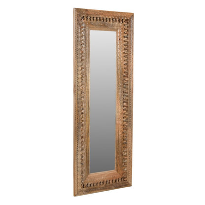 Ayla Mirror in Natural Finished Handcarved Solid Wood