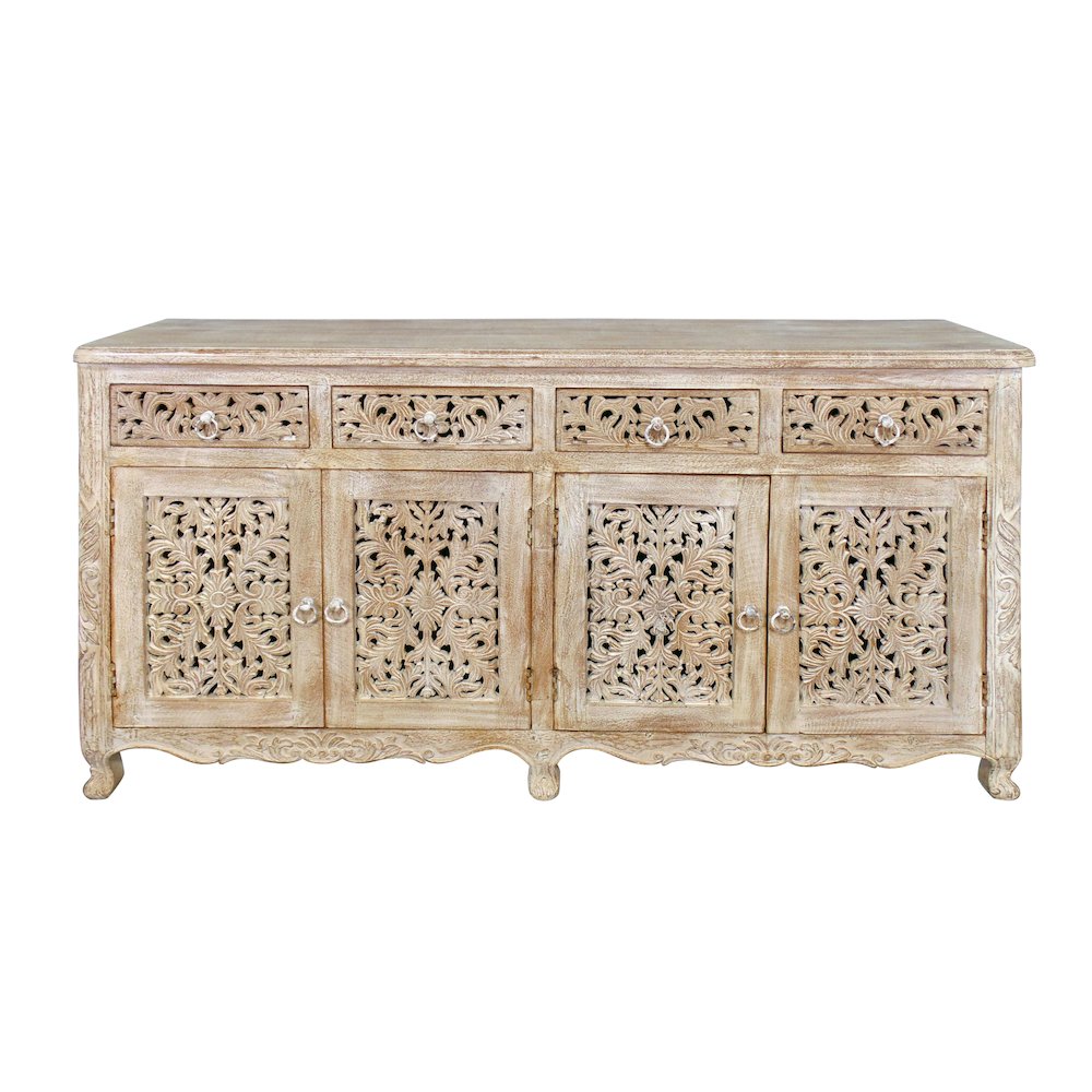 Carter 4-Drawer 4-Door Buffet in White Wash