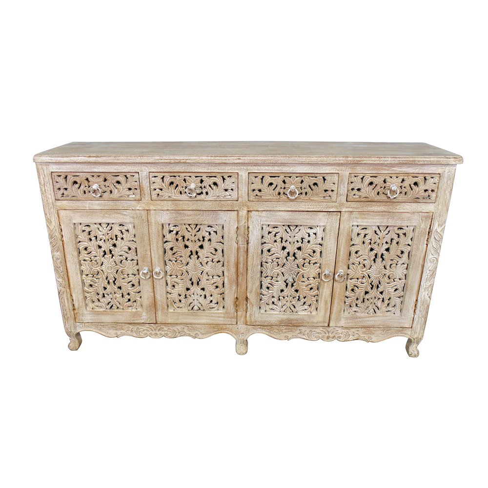 Carter 4-Drawer 4-Door Buffet in White Wash