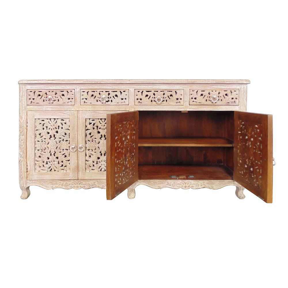 Carter 4-Drawer 4-Door Buffet in White Wash