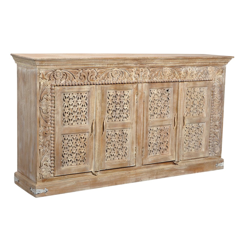 Carter Toro 4-Door Carved Sideboard in Natural