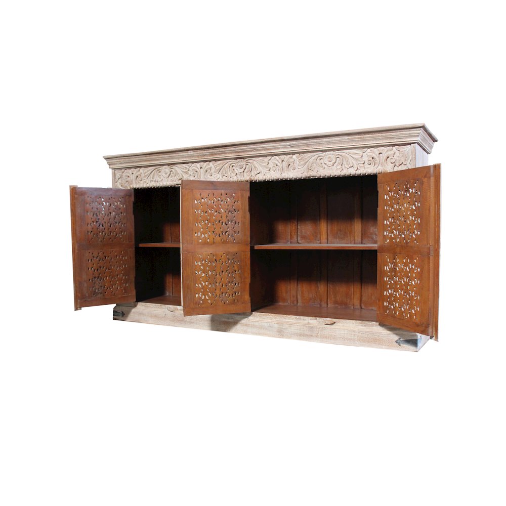 Carter Toro 4-Door Carved Sideboard in Natural