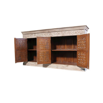 Carter Toro 4-Door Carved Sideboard in Natural