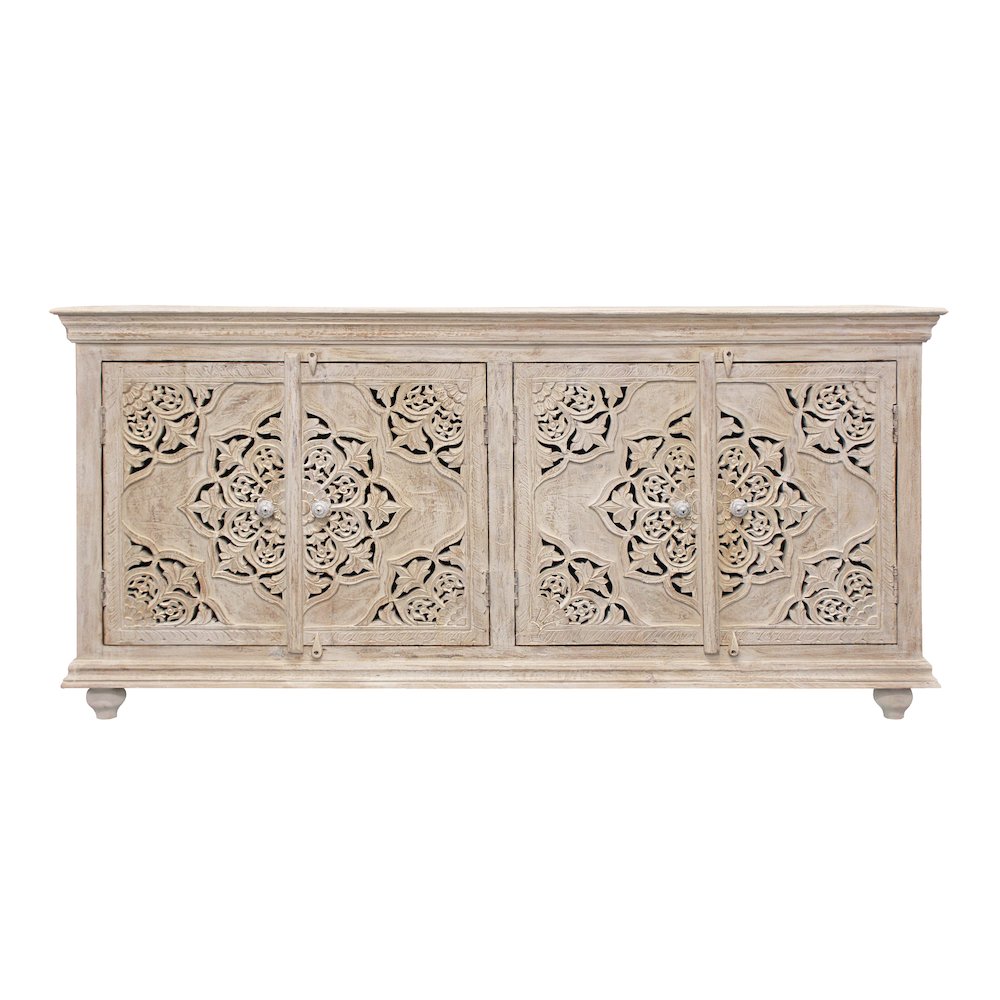 Carter Eagle 4-Door Sideboard in Distressed White