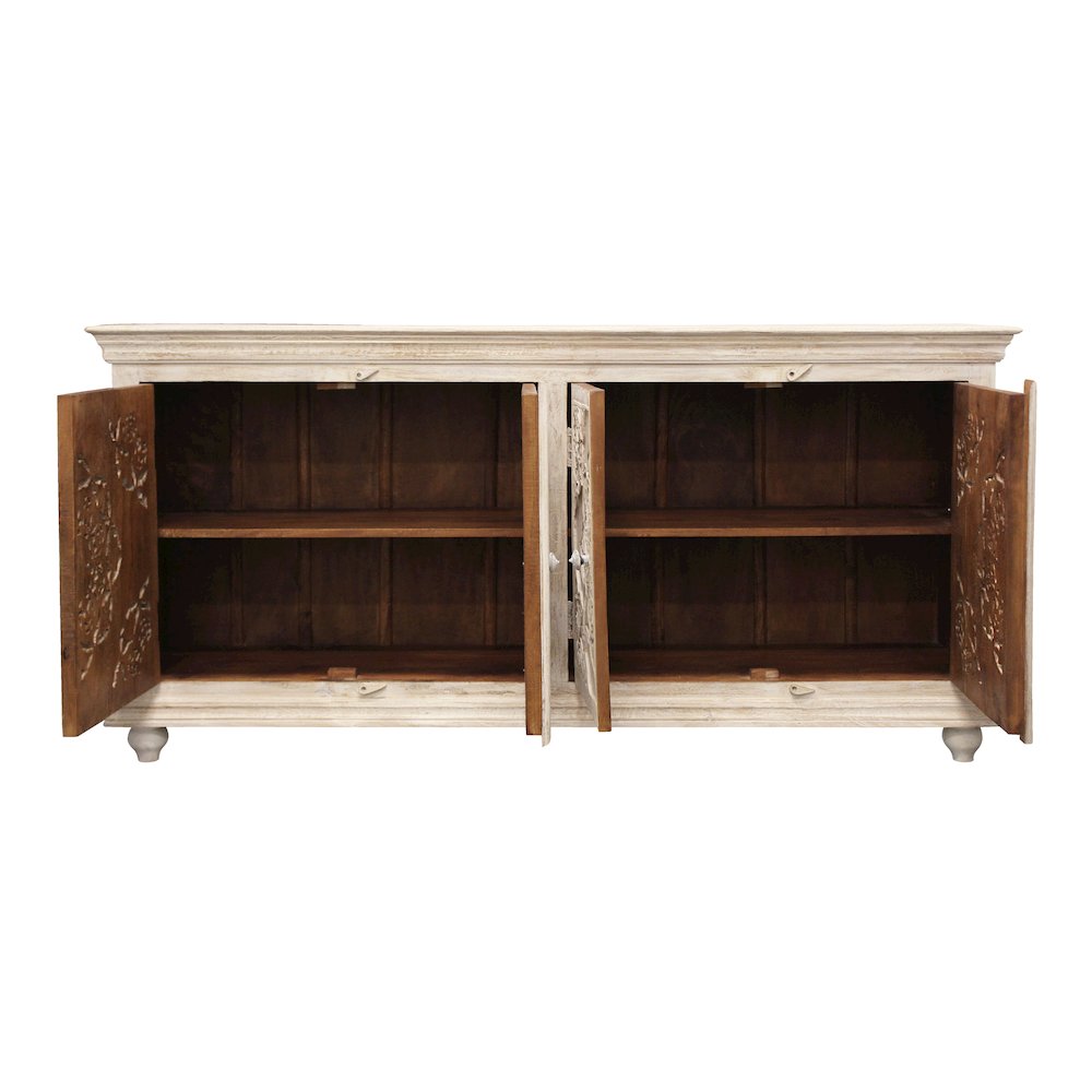 Carter Eagle 4-Door Sideboard in Distressed White