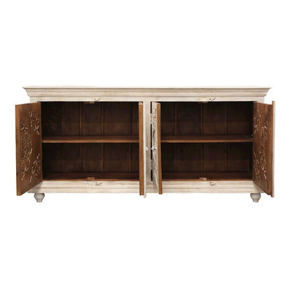 Carter Eagle 4-Door Sideboard in Distressed White