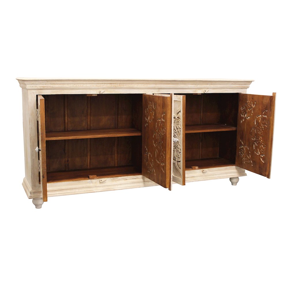 Carter Eagle 4-Door Sideboard in Distressed White