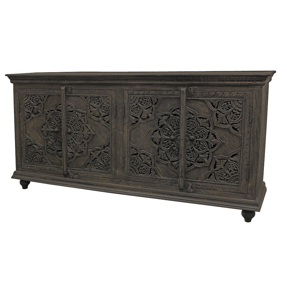 Carter Eagle 4-Door Sideboard in Distressed Gray