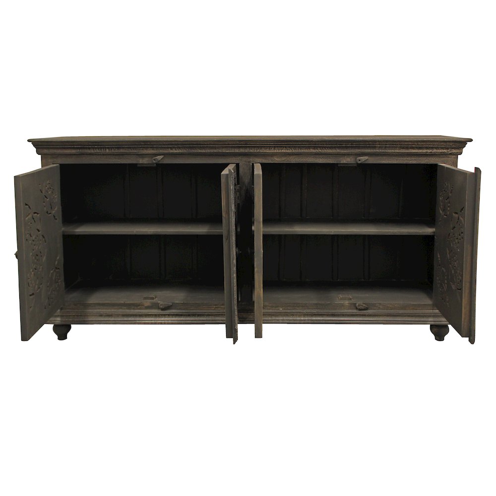 Carter Eagle 4-Door Sideboard in Distressed Gray
