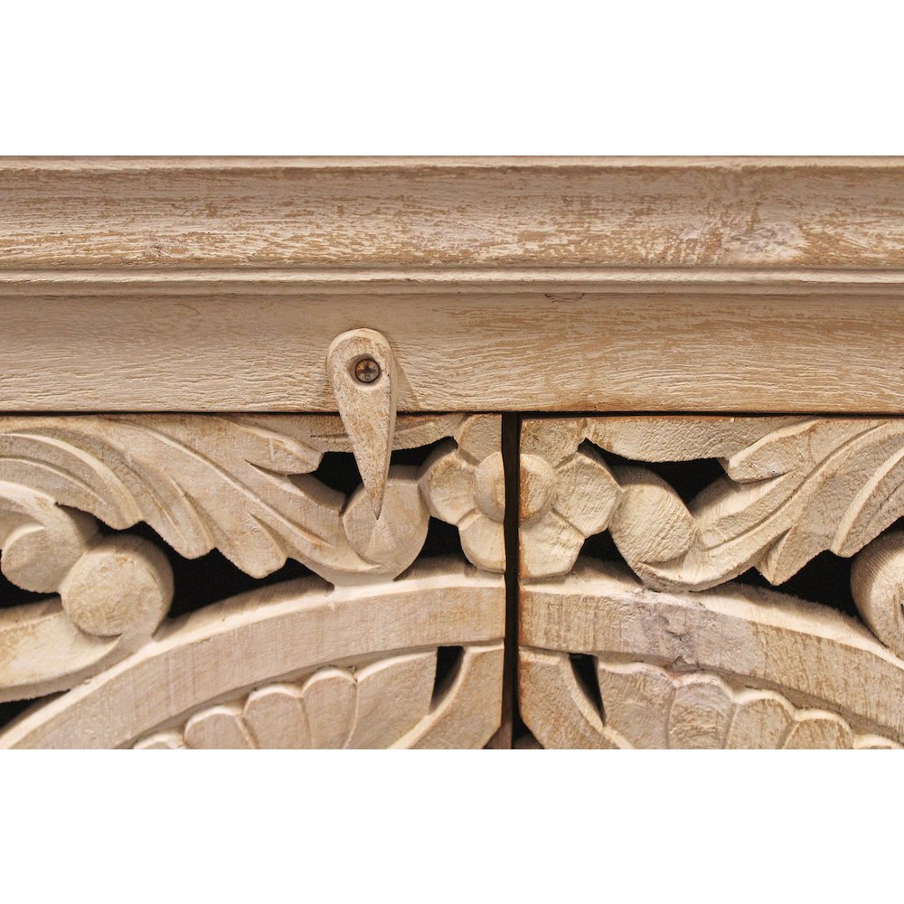 Carter Flores 4-Door Sideboard in Distressed White