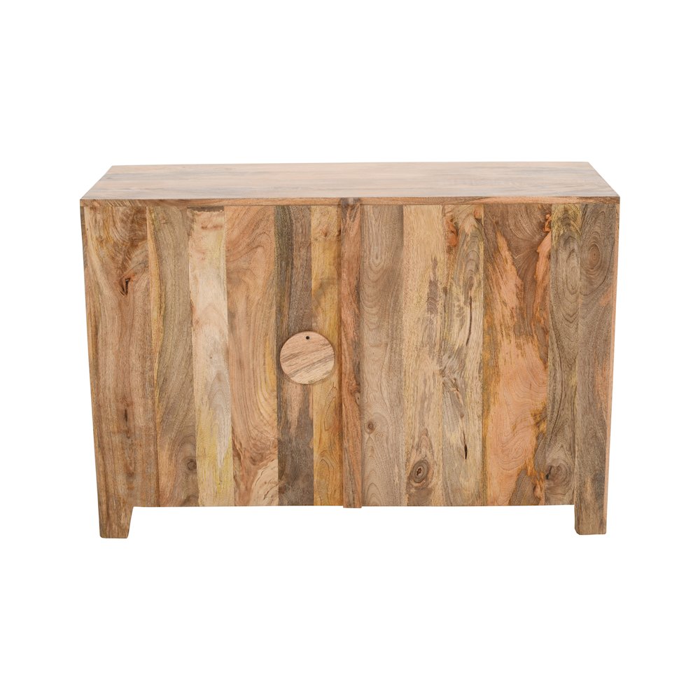 Weatherly 2-Door Accent Cabinet with Hand-Carved Doors in Natural