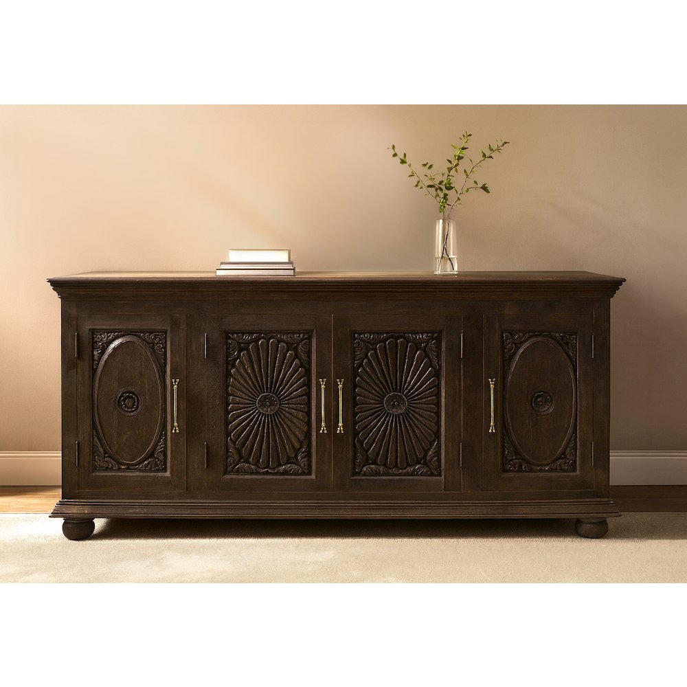 Athena 4-Door Sideboard in Antique Black
