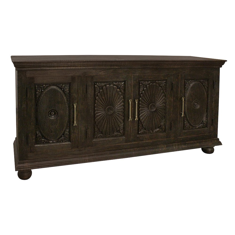 Athena 4-Door Sideboard in Antique Black