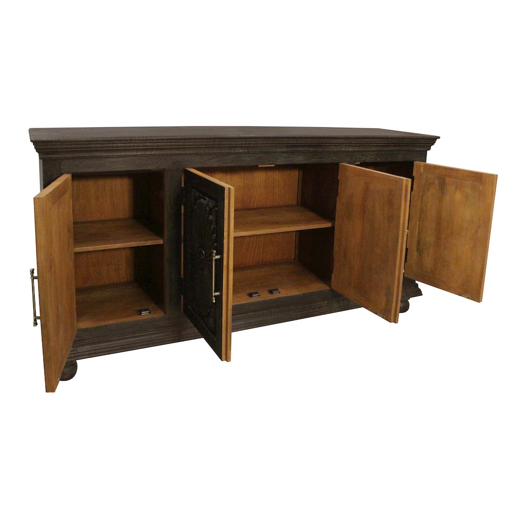 Athena 4-Door Sideboard in Antique Black