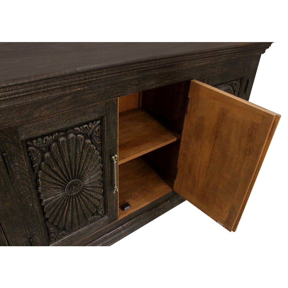 Athena 4-Door Sideboard in Antique Black