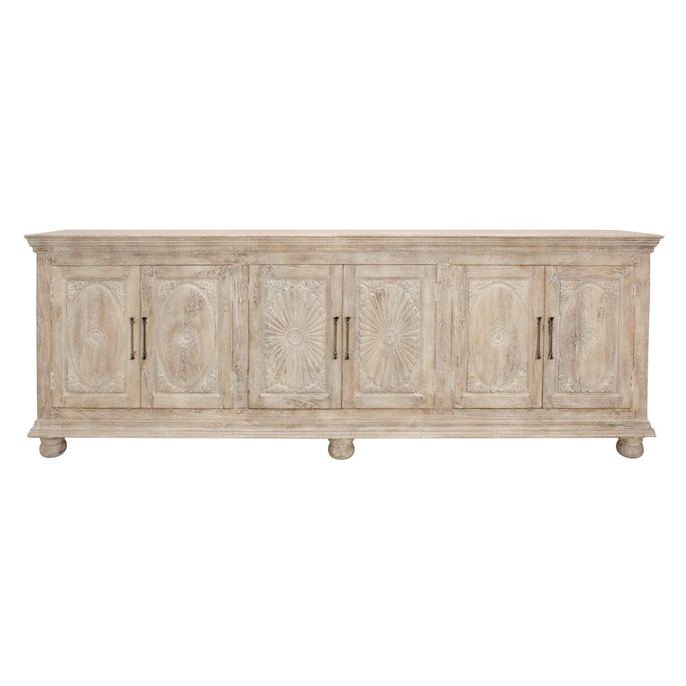 Athena 6-Door Sideboard in Distressed White