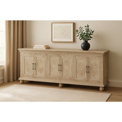 Athena 6-Door Sideboard in Distressed White