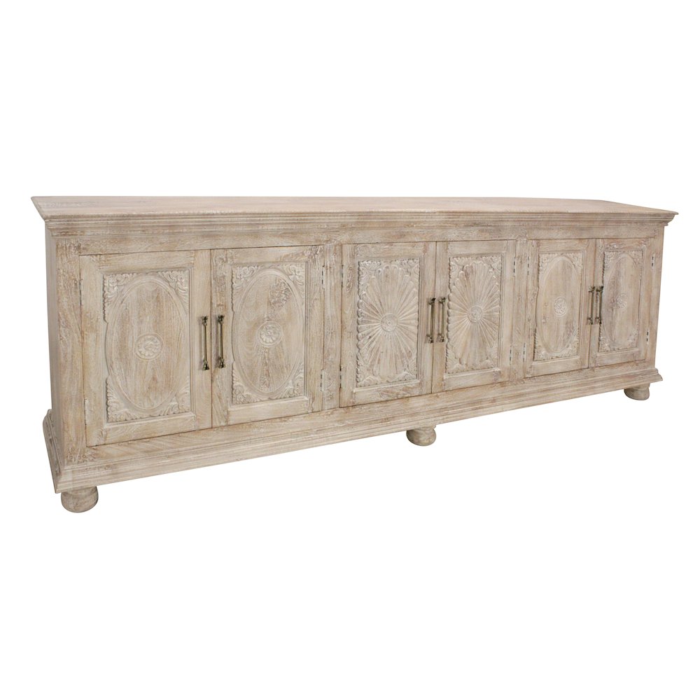 Athena 6-Door Sideboard in Distressed White
