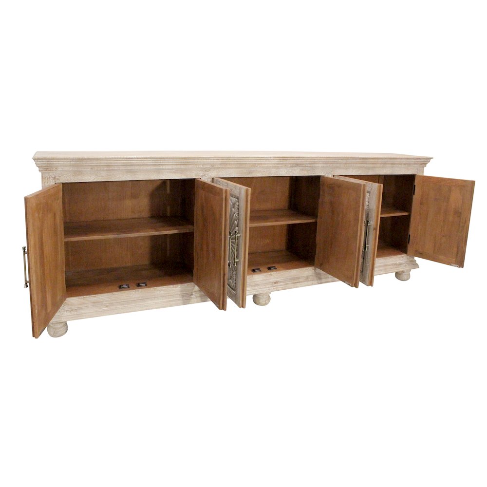 Athena 6-Door Sideboard in Distressed White