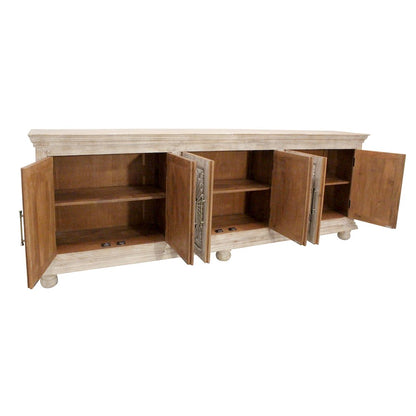 Athena 6-Door Sideboard in Distressed White