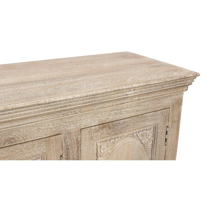 Carter 4-Door Sideboard in Distressed White on Solid Wood