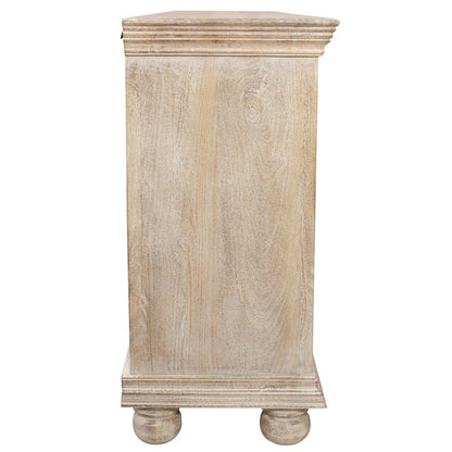 Carter 4-Door Sideboard in Distressed White on Solid Wood