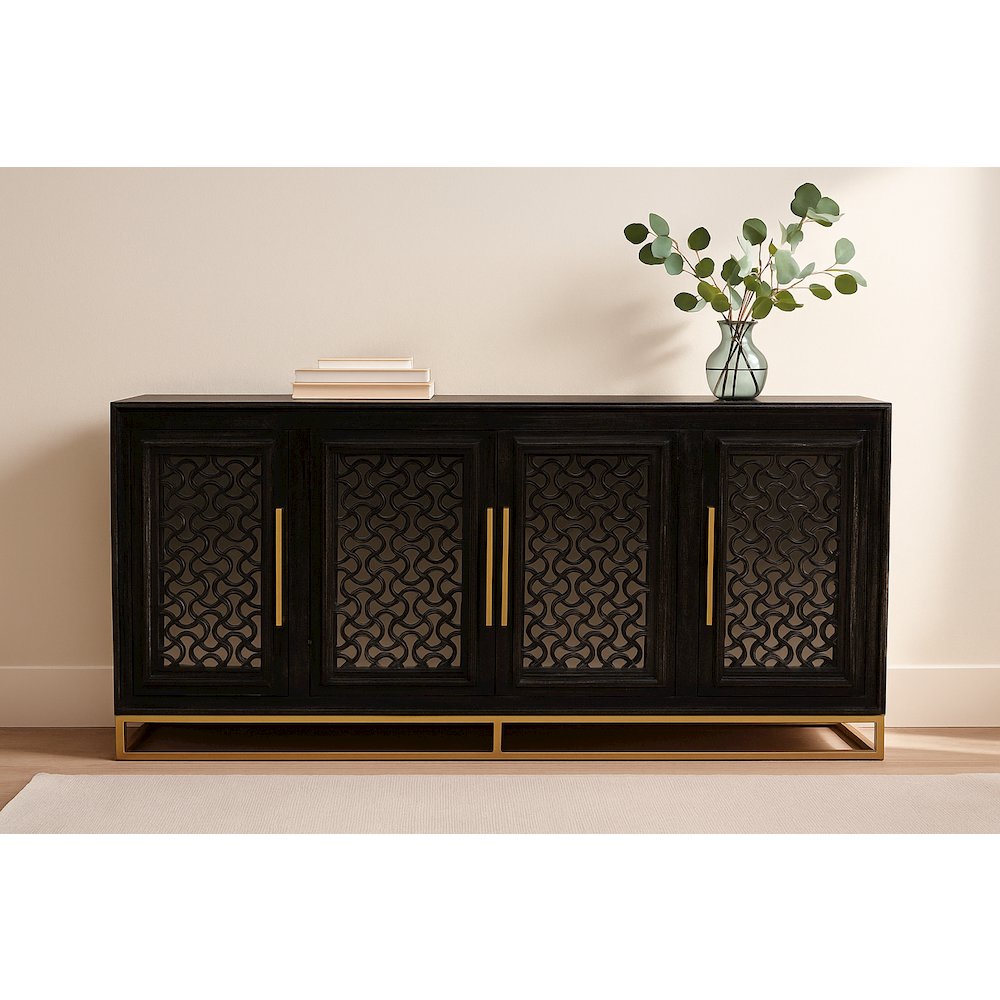 Juno 4-Door Sideboard in Antique Black