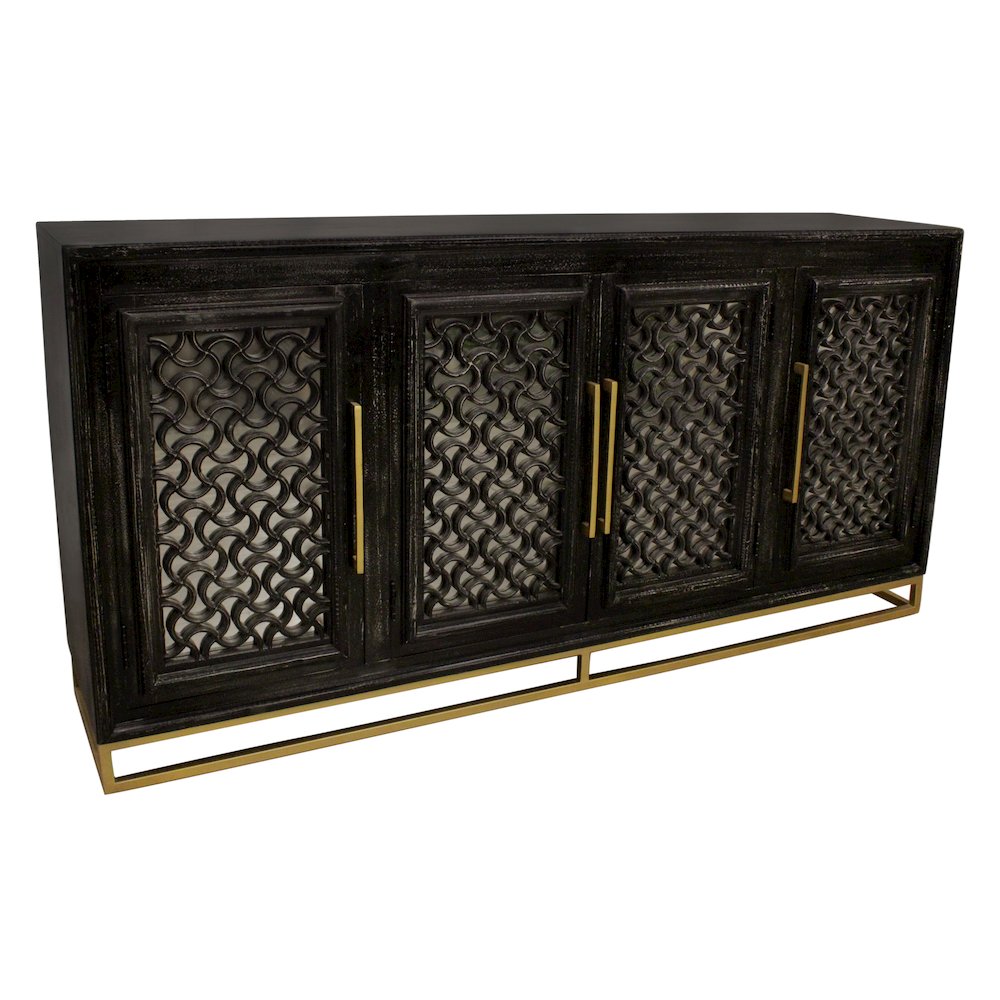 Juno 4-Door Sideboard in Antique Black
