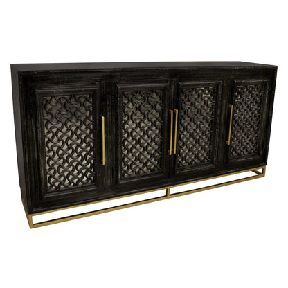 Juno 4-Door Sideboard in Antique Black