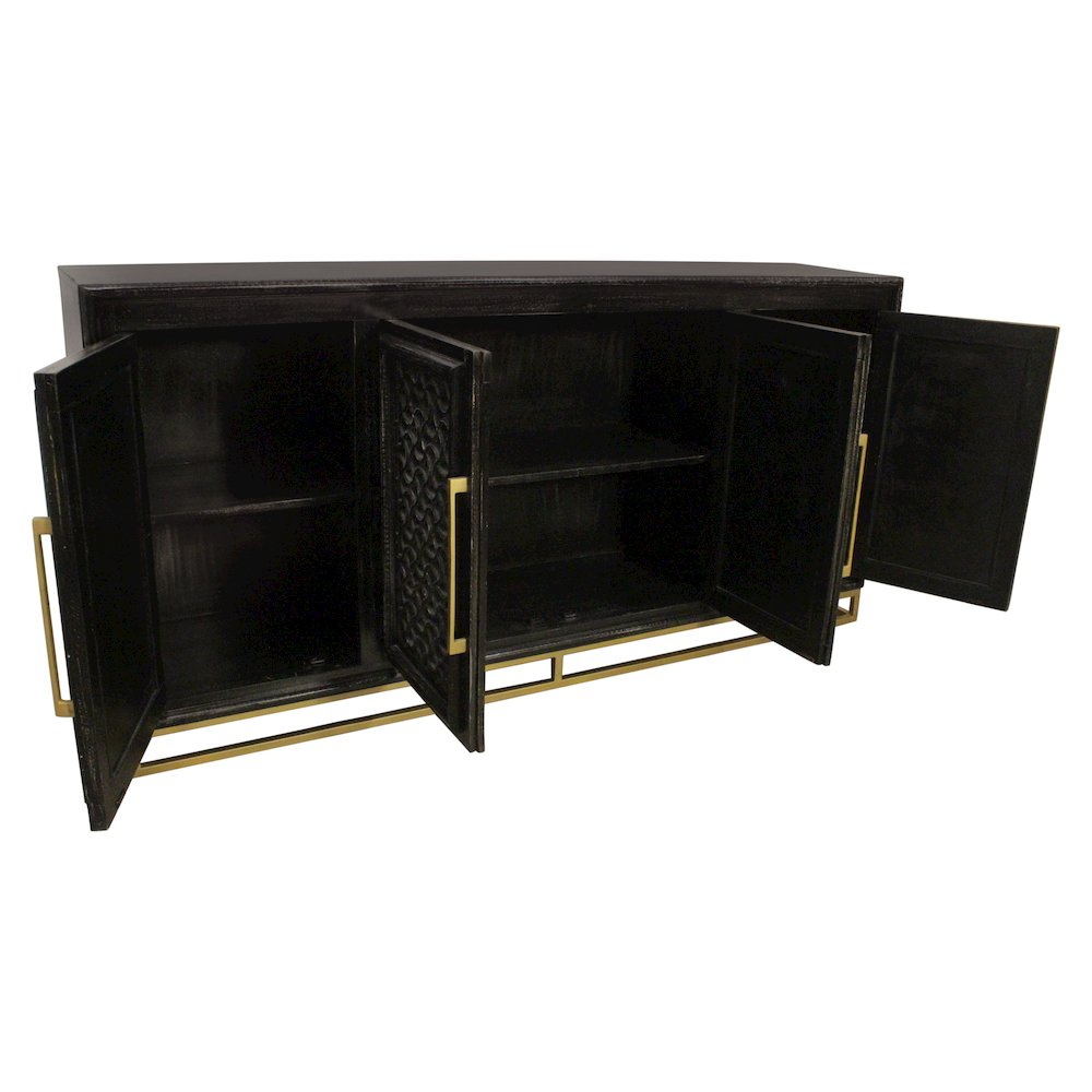 Juno 4-Door Sideboard in Antique Black