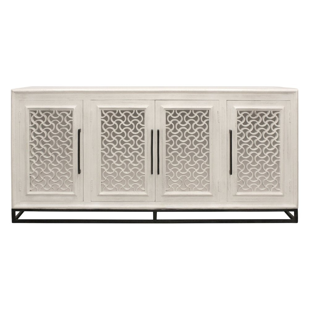 Juno 4-Door Sideboard in Distressed White