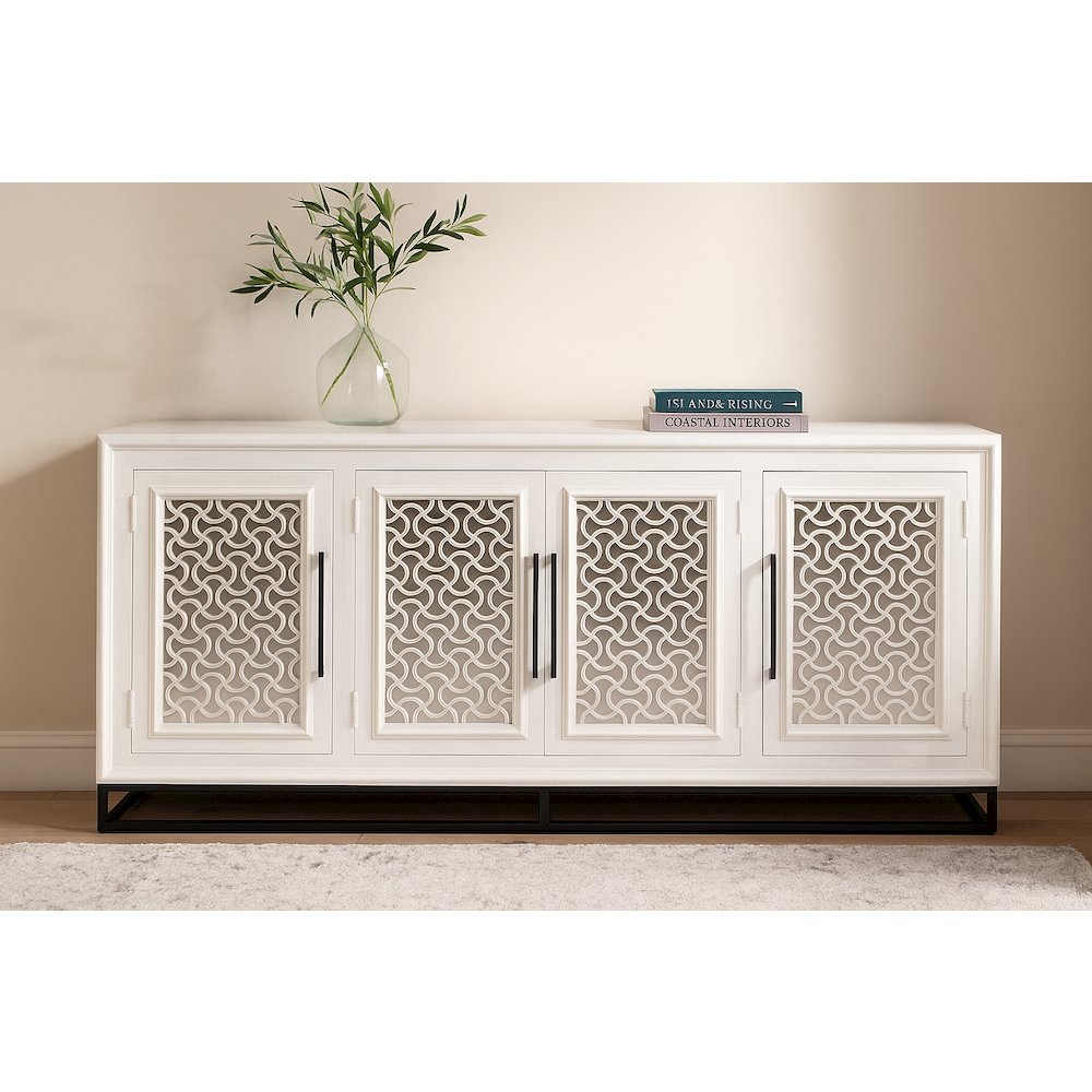Juno 4-Door Sideboard in Distressed White