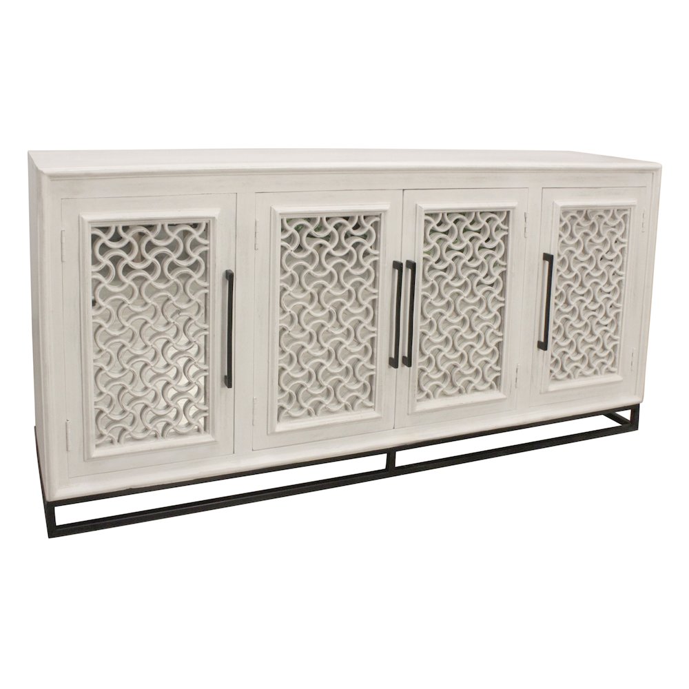 Juno 4-Door Sideboard in Distressed White