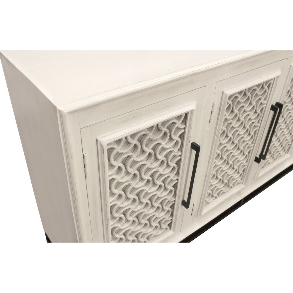 Juno 4-Door Sideboard in Distressed White