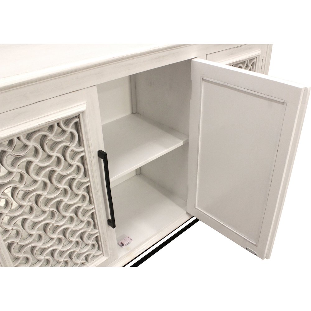 Juno 4-Door Sideboard in Distressed White
