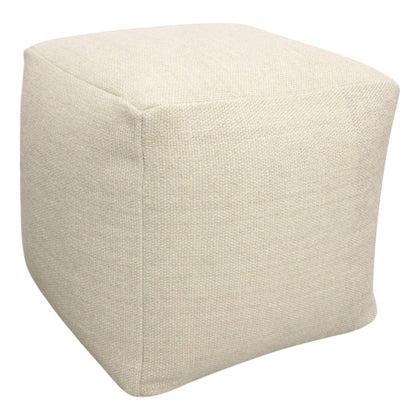 Remi Wool Pouf in Ivory