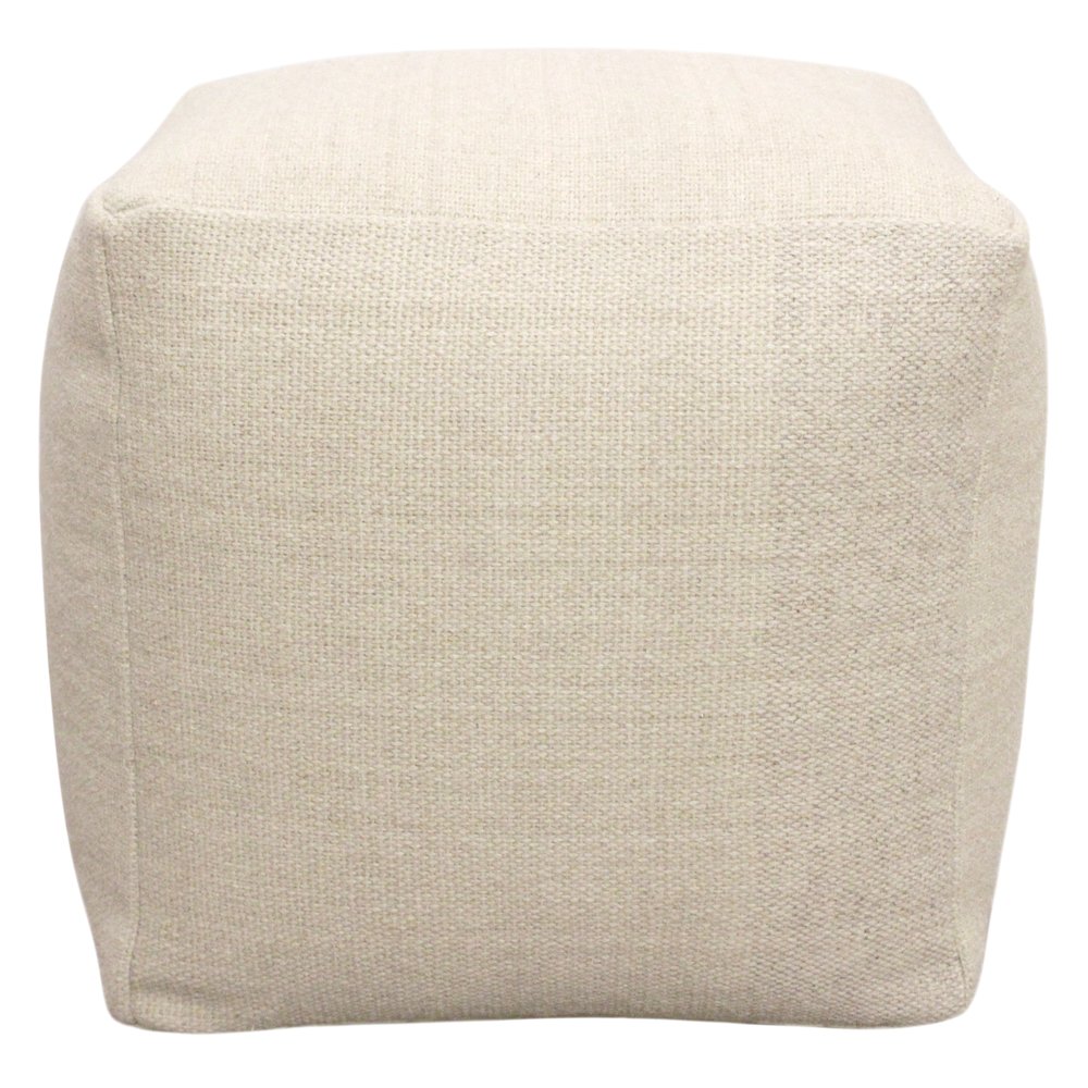 Remi Wool Pouf in Ivory