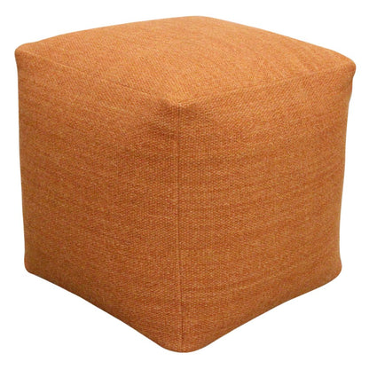 Remi Wool Pouf in Orange