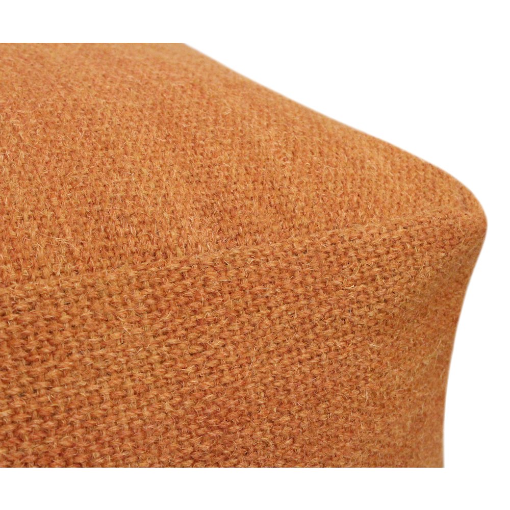Remi Wool Pouf in Orange