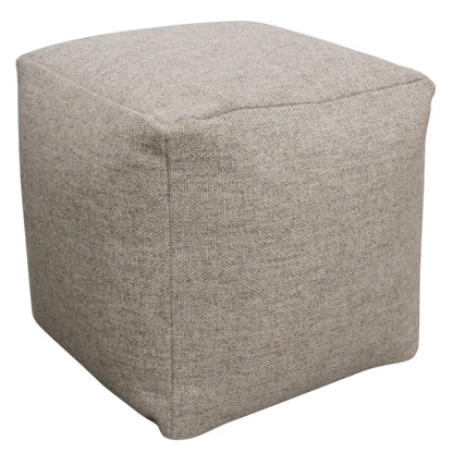 Remi Wool Pouf in Silver