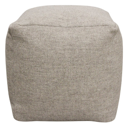 Remi Wool Pouf in Silver