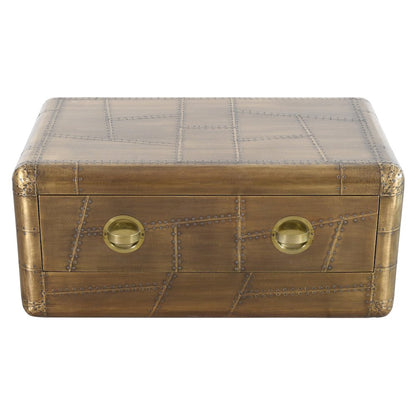 Pilot 1-Drawer Cocktail Table in Brass
