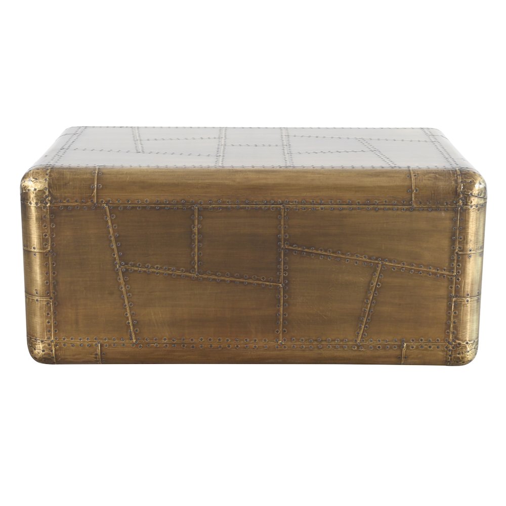 Pilot 1-Drawer Cocktail Table in Brass